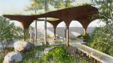sketch of the WaterAid Garden designed by Tom Massey and Je Ahn