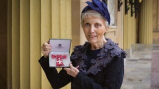 Susan Copeland receiving her MBE