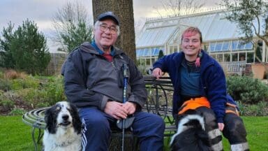 Horticulturist John Massey and new Adam Greathead Award Trainee Connie Hudson in Massey's Garden at Ashwood Nurseries
