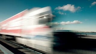 Truck driving on road