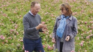 Emma Bridgewater and David J. C. Austin for the launch of the Emma Bridgewater Rose