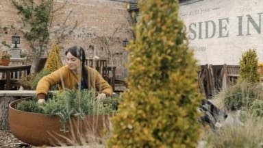 Frances Tophill working on the Chef & Brewer pub gardens