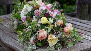 Natural flowers for a funeral