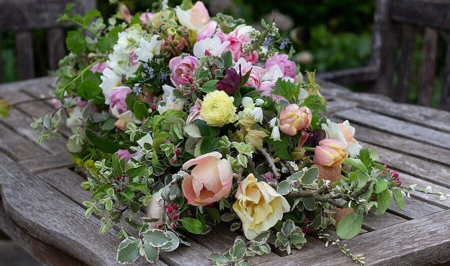 Natural flowers for a funeral