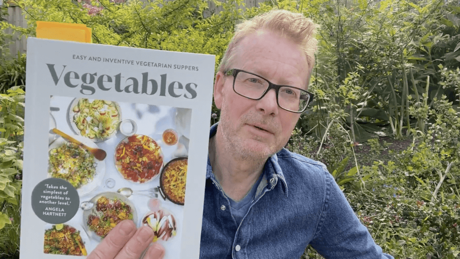 Mark Diacono with his new book Vegetables