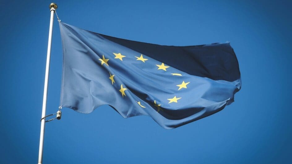 EU Flag waving in the wind