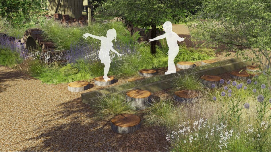 Design plans for the Demelza Hospice Garden for Children.