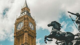 Image of Big Ben, looking up