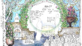 Design for the SGLD trade stand for this years RHS Chelsea Flower Show, depicting the process of garden design