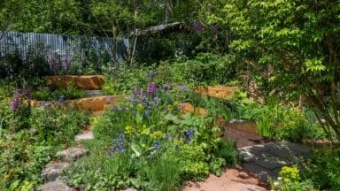 The Octavia Hill Garden by Blue Diamond with the National Trust. Designed by Ann-Marie Powell with the Blue Diamond Team. Sponsored by Blue Diamond Garden Centres and The National Trust. Show Garden. RHS Chelsea Flower Show 2024.