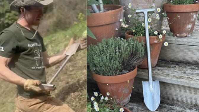 Sid Hill and the new Thornett Trowel made by Sneeboer