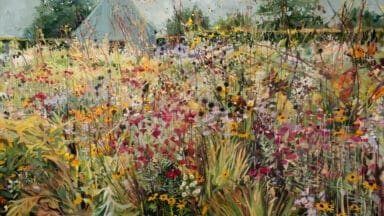 Painting of the Serge Hill Prairie Garden by Anne-Marie Butlin