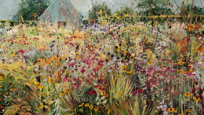 Painting of the Serge Hill Prairie Garden by Anne-Marie Butlin