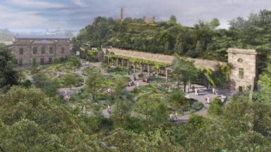 Design for the Gardens at the Royal High School building on Calton Hill in Edinburgh