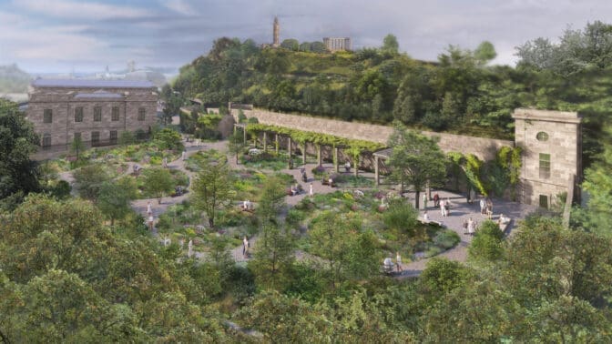 Design for the Gardens at the Royal High School building on Calton Hill in Edinburgh