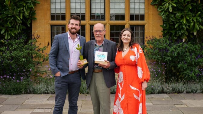 Winner of the Gardena Top of the Plots competition, Steve Mills with Huw Richards